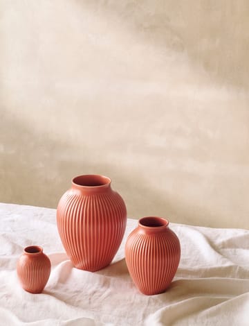 Jarrón acanalado Knabstrup 27 cm - Coral - Knabstrup Keramik