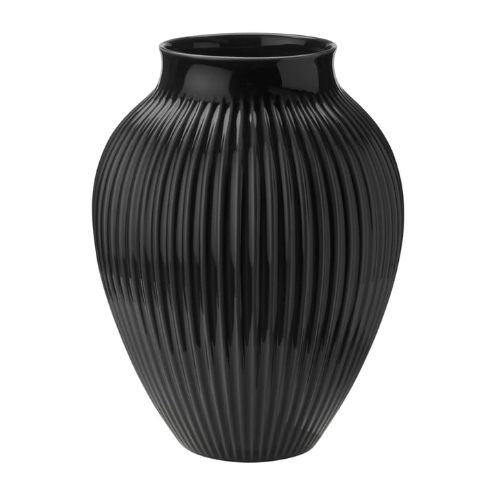 Jarrón Knabstrup acanalado 35 cm - negro - Knabstrup Keramik