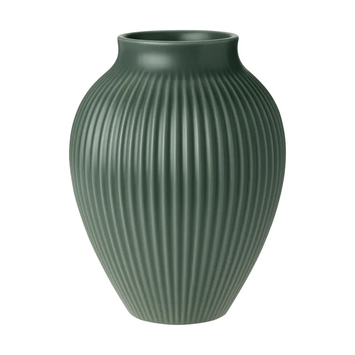 Jarrón Knabstrup ripple mate, celadon green - 20 cm - Knabstrup Keramik