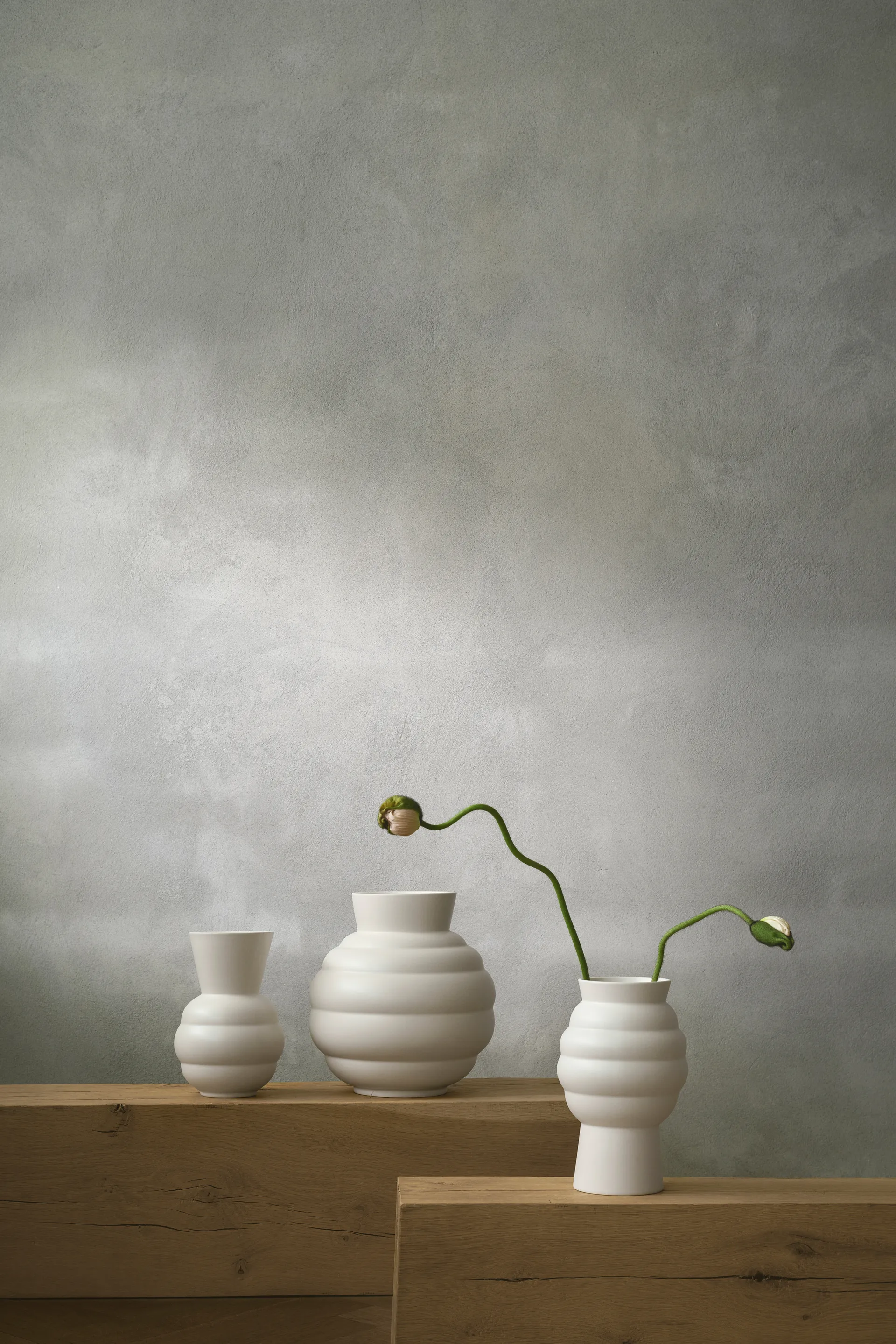 Jarrón Tortus Archie No2, 23.5 cm, Blanco Knabstrup Keramik