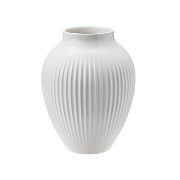 Knabstrup Jarrón acanalado 12,5 cm - blanco - Knabstrup Keramik