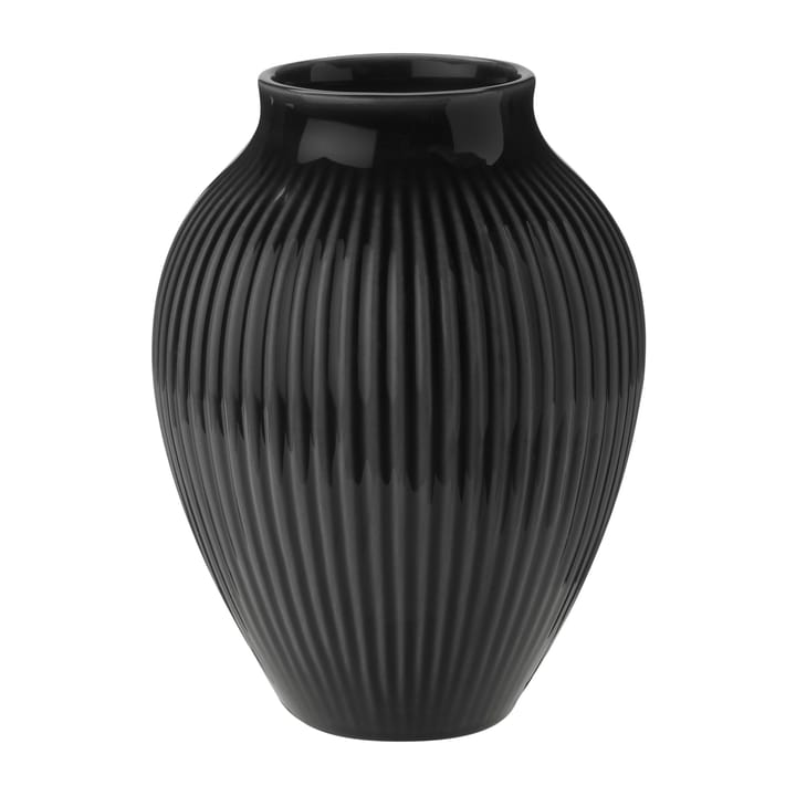 Knabstrup Jarrón acanalado 12,5 cm - negro - Knabstrup Keramik