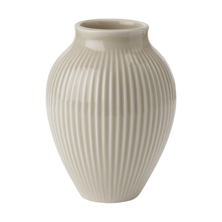 Knabstrup Jarrón acanalado 12,5 cm - Ripple sand - Knabstrup Keramik