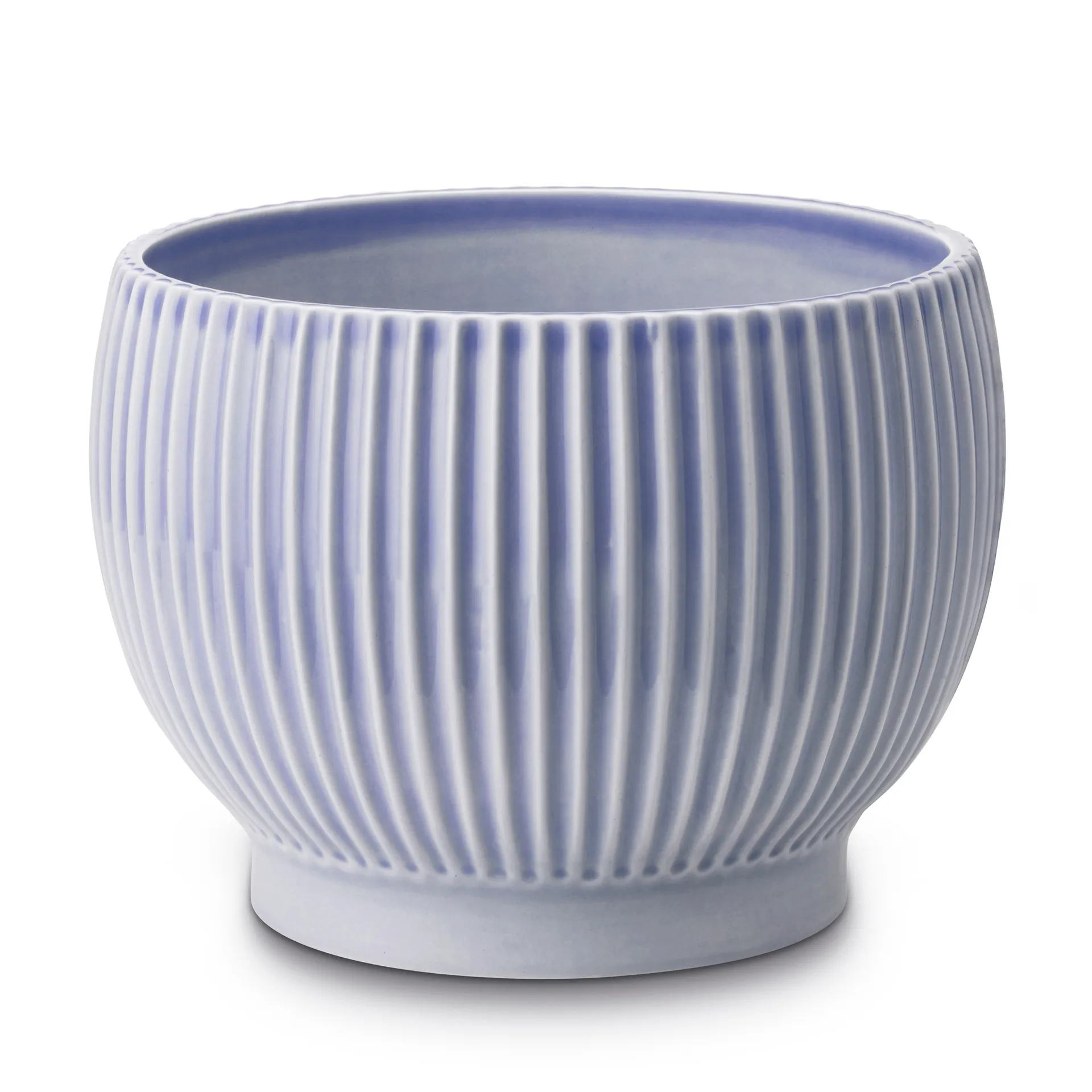 Maceta Knabstrup acanalada Ø14,5 cm, azul lavanda Knabstrup Keramik