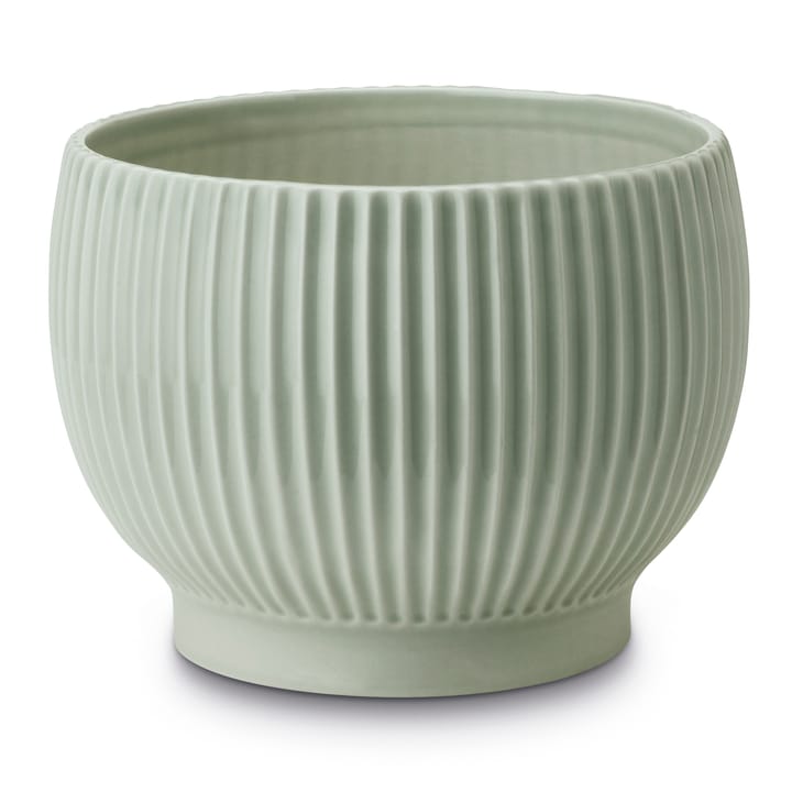 Maceta Knabstrup acanalada Ø14,5 cm - verde menta - Knabstrup Keramik