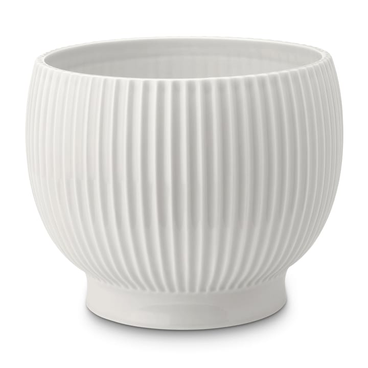 Maceta Knabstrup acanalada Ø16,5 cm - blanco - Knabstrup Keramik
