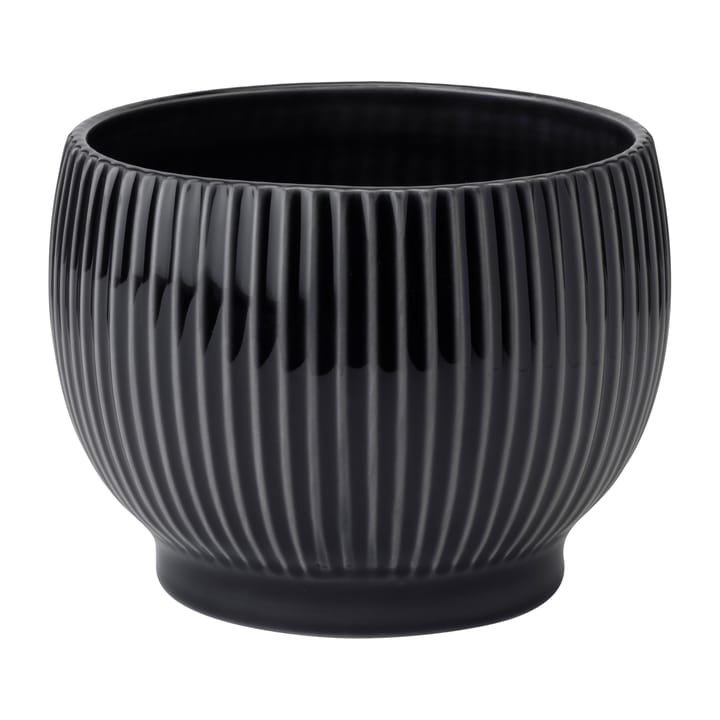 Maceta Knabstrup acanalada Ø16,5 cm - negro - Knabstrup Keramik