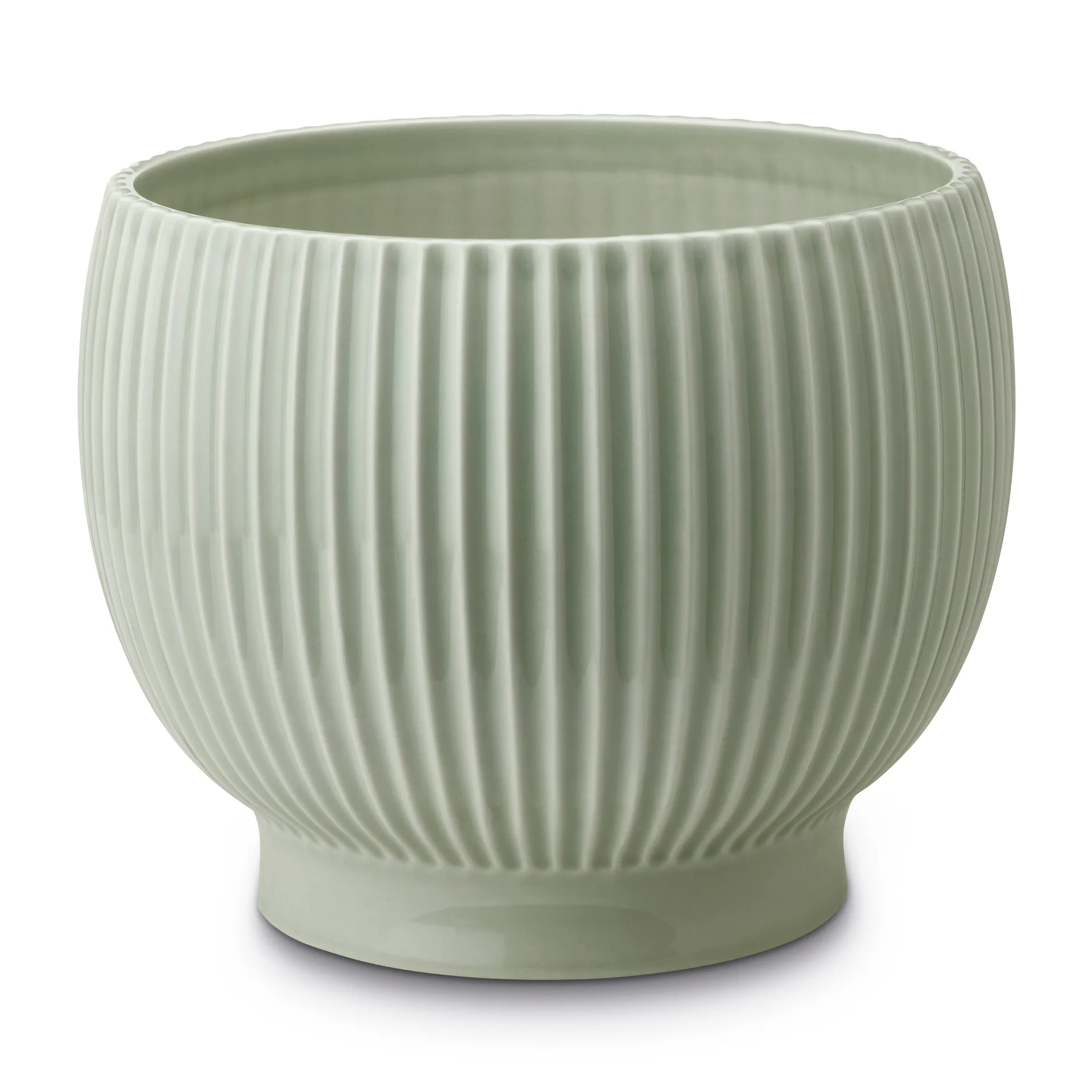 Maceta Knabstrup acanalada Ø16,5 cm, verde menta Knabstrup Keramik