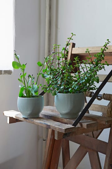 Maceta Knabstrup acanalada Ø16,5 cm - verde menta - Knabstrup Keramik