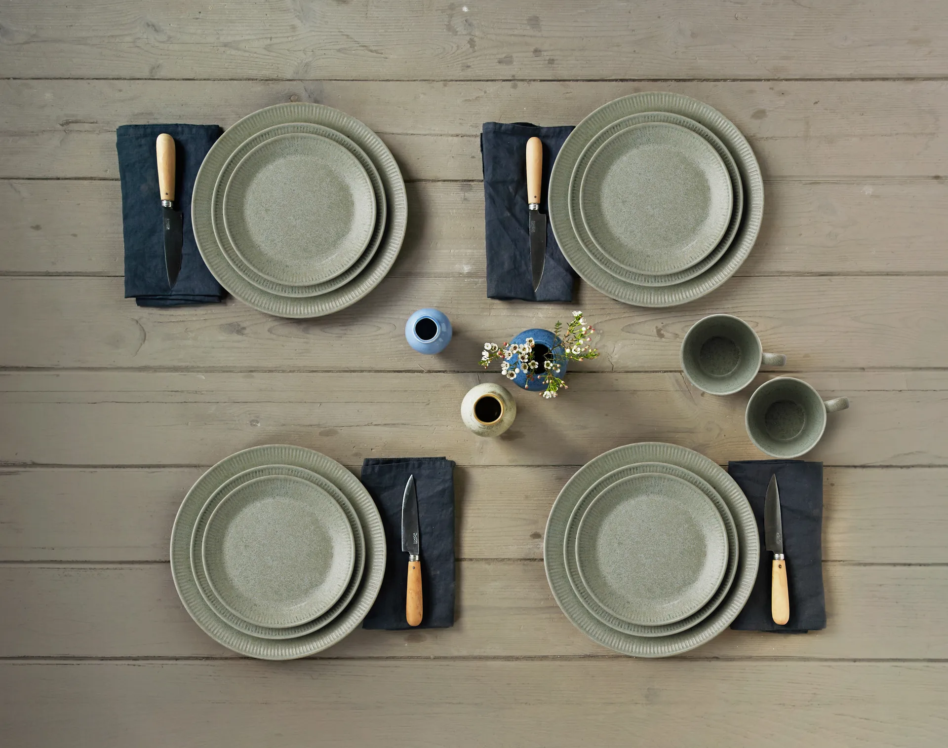 Plato de mesa Knabstrup verde oliva, 19 cm Knabstrup Keramik
