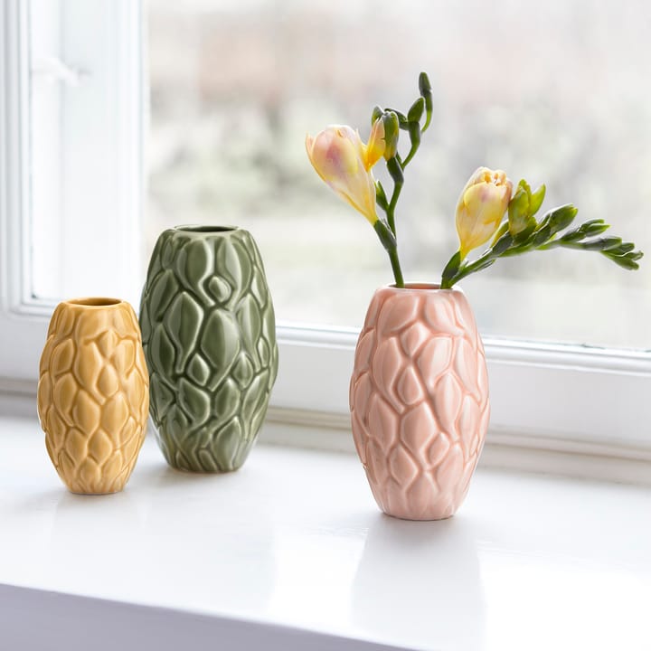 Set de 3 jarrones Leaf - Rosa-verde-amarillo - Knabstrup Keramik