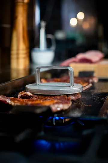 Prensa para parrilla Kockums - Acero inoxidable, 16 x 12 cm - Kockums Jernverk