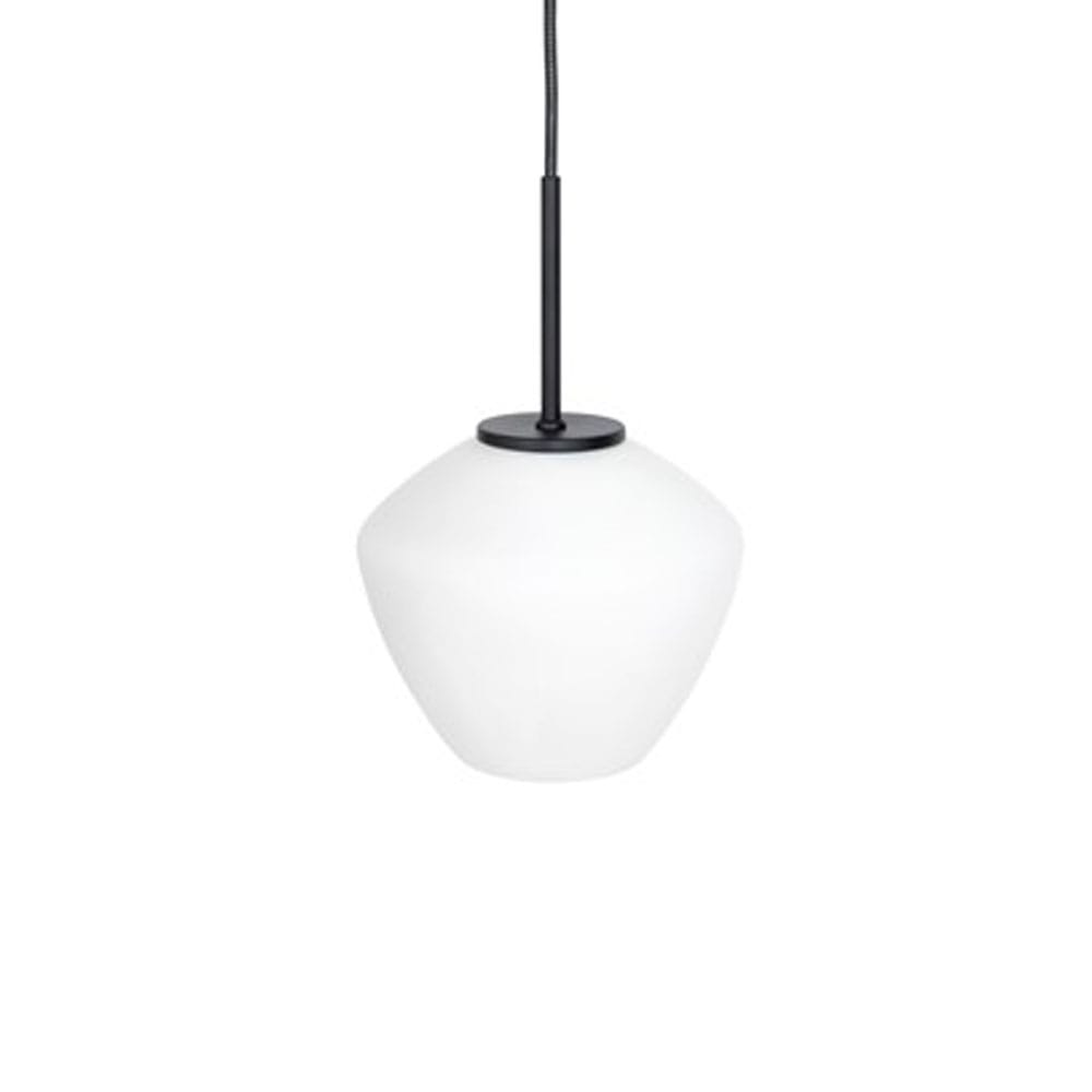 Lámpara colgante DK 1 luz, Negro/opal Konsthantverk