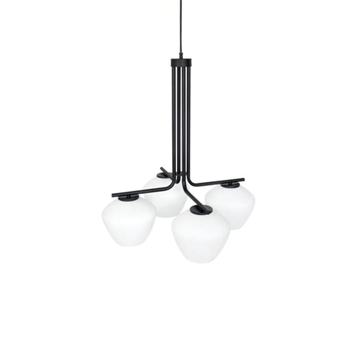 Lámpara colgante DK 4 luces - Negro/opal - Konsthantverk