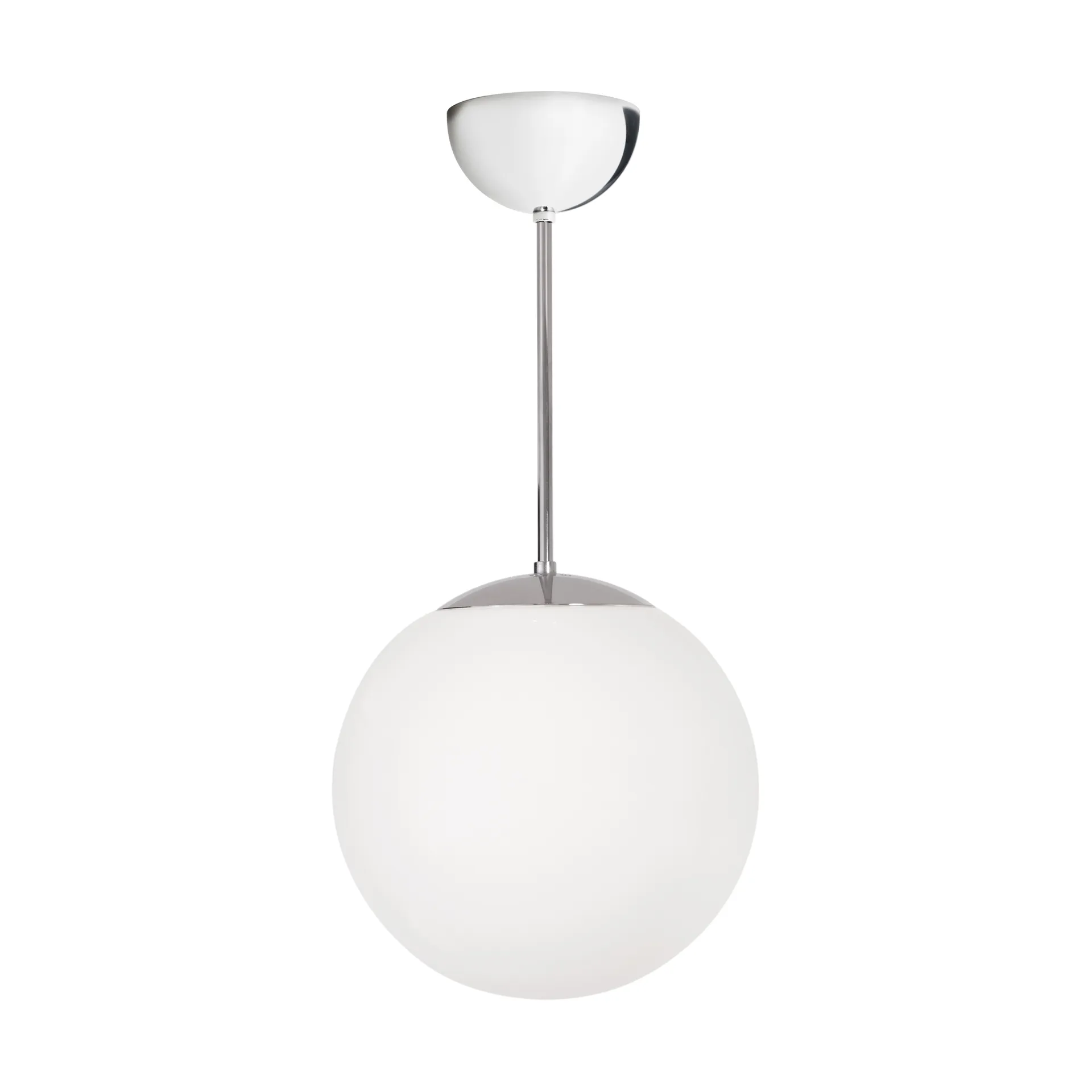Lámpara colgante Funkis Glob, White-chrome Ø25 cm Konsthantverk