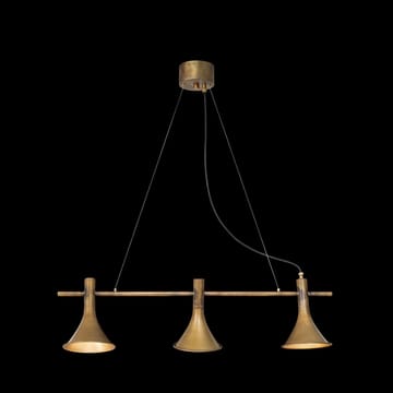 Lámpara colgante Megafon 3 luces en línea - Latón crudo - Konsthantverk