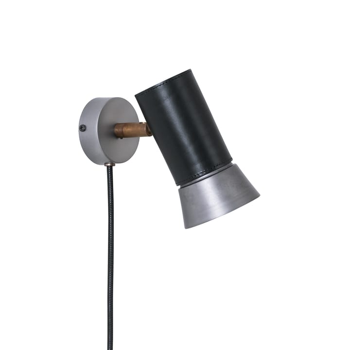 Lámpara de pared Kusk - Hierro crudo/cuero negro - Konsthantverk