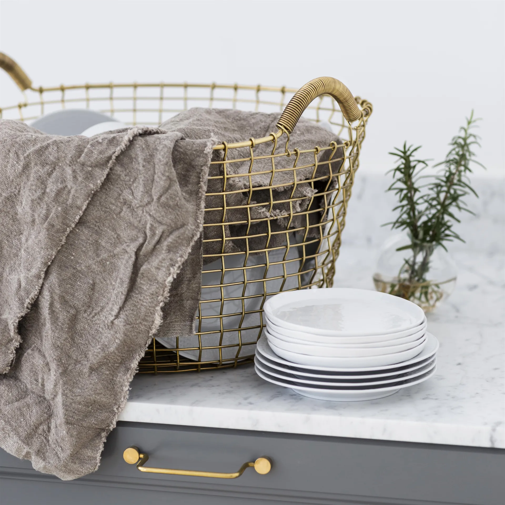 Cesta de alambre Korbo Classic 35, latón KORBO