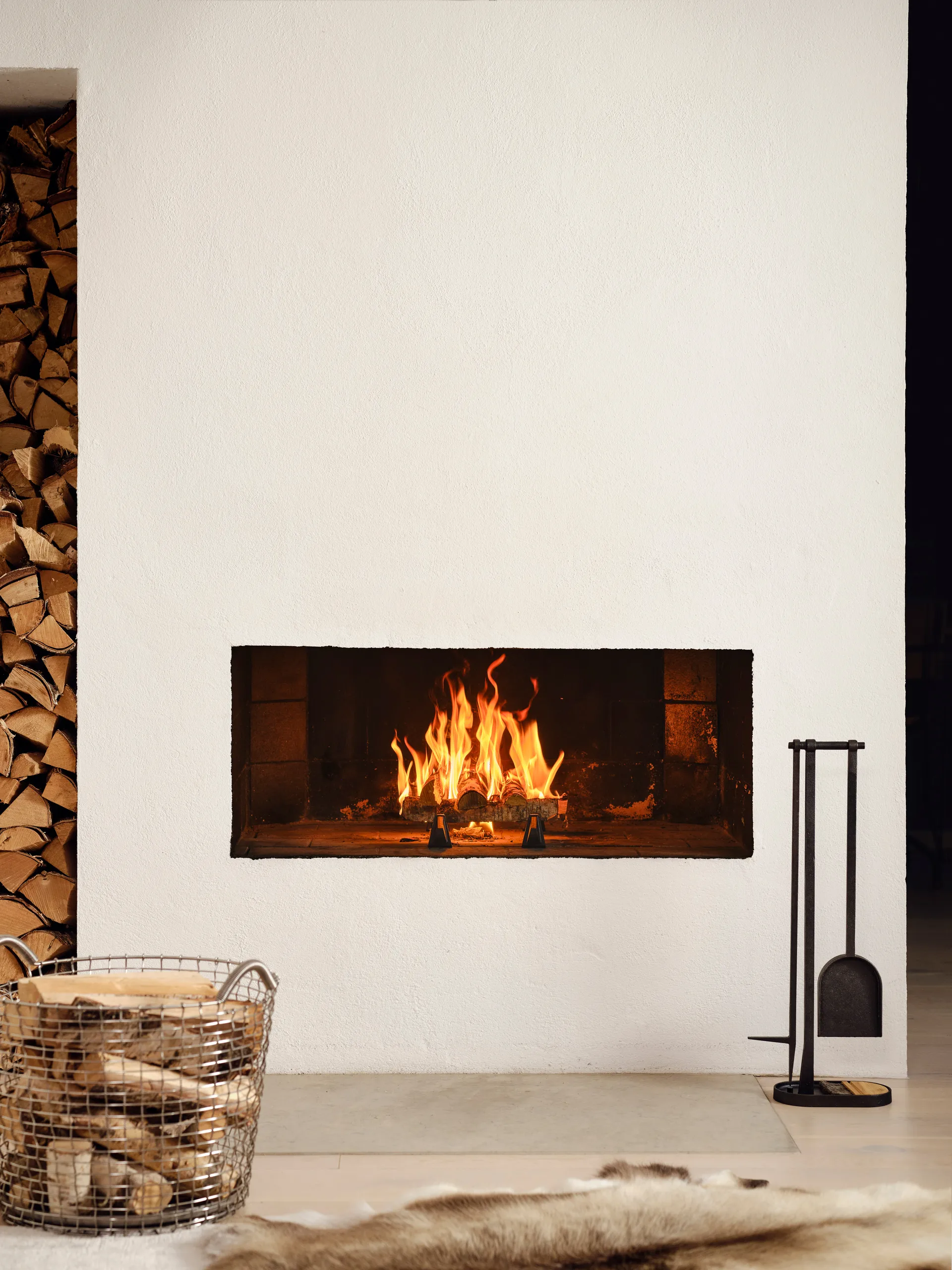 Soporte para leña Korbo Fire-works, pack de 2, Hierro fundido KORBO