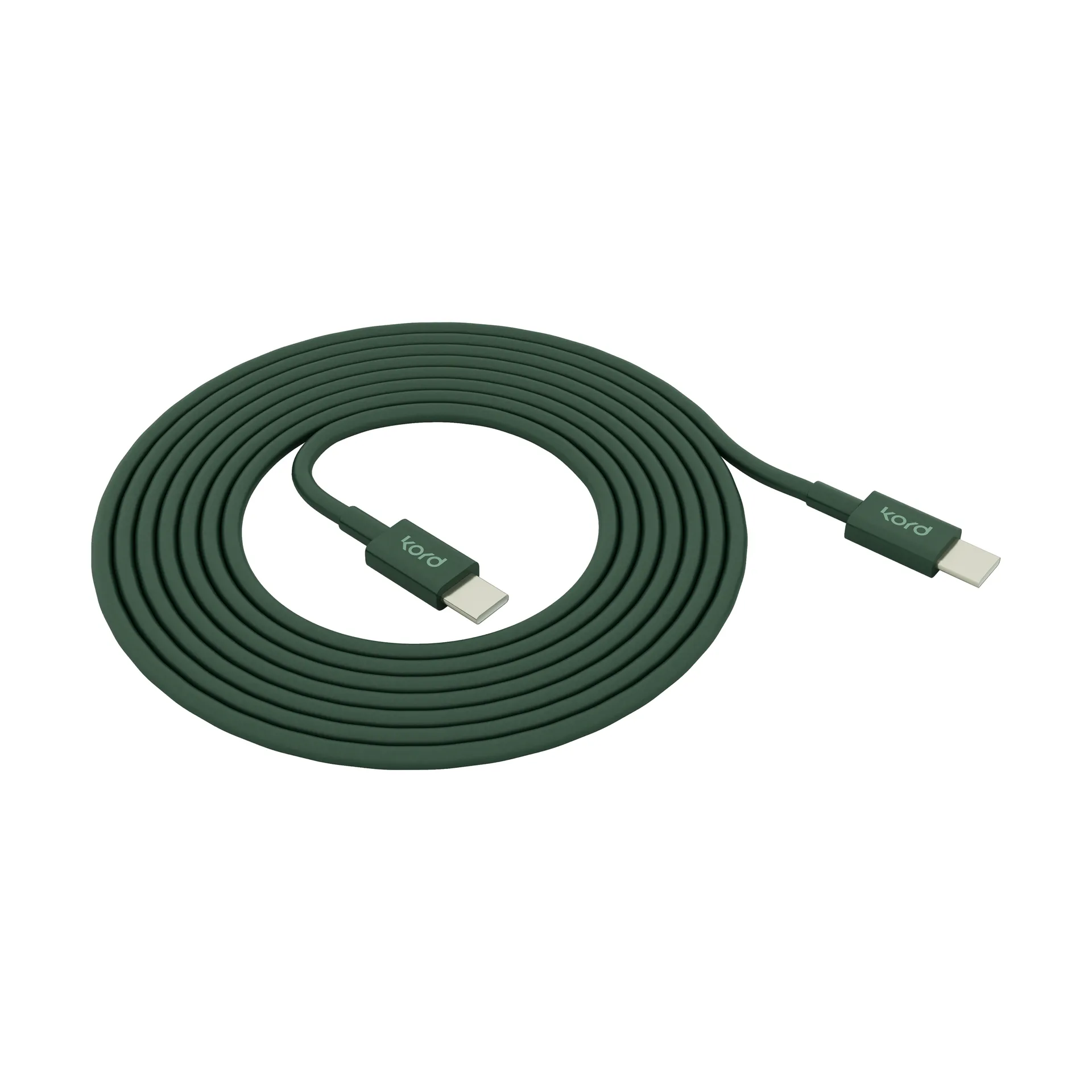 Cable de cargar Kord USB-C a USB-C 1,8 m, Dark Green Kord