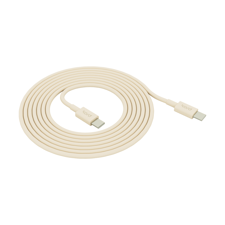 Cable de cargar Kord USB-C a USB-C 1,8 m - Pearled Ivory - Kord