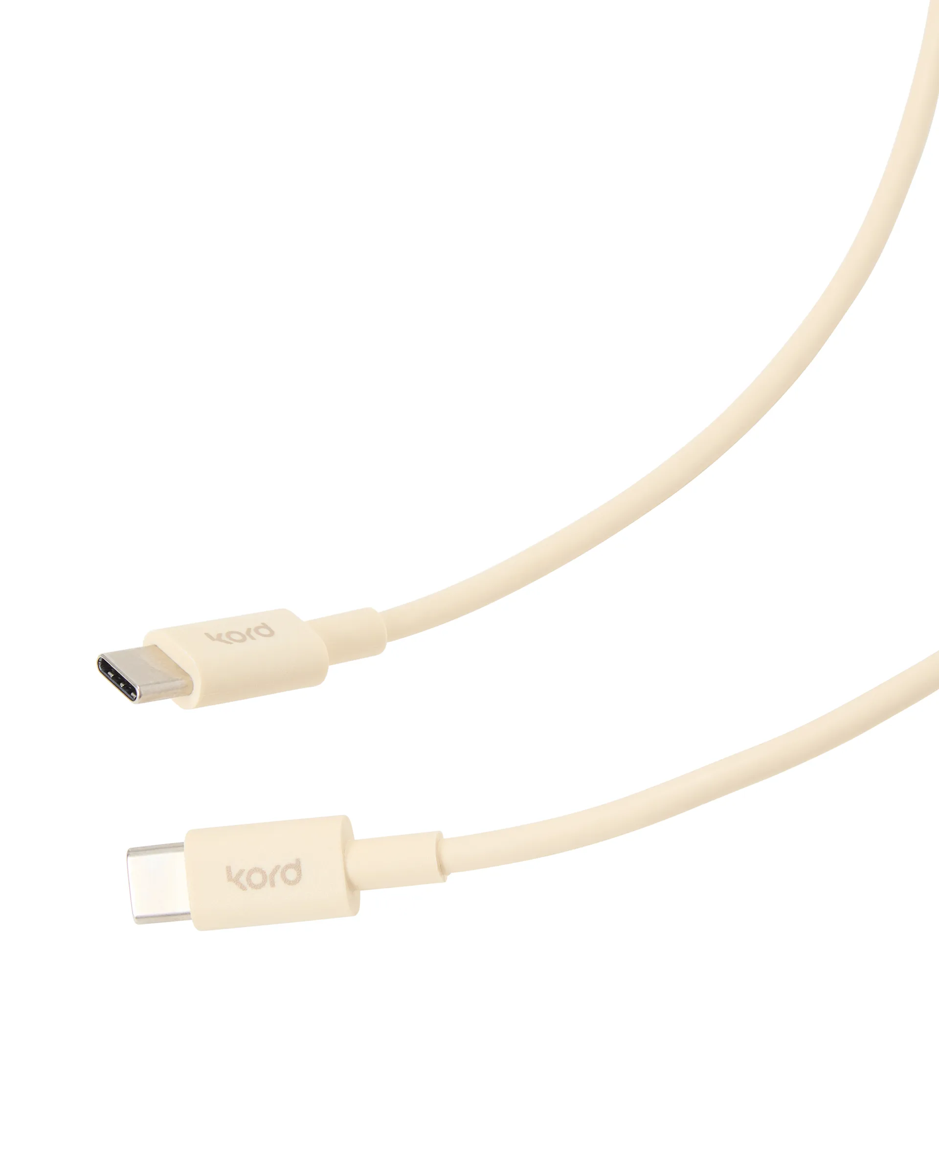 Cable de cargar Kord USB-C a USB-C 1,8 m, Pearled Ivory Kord