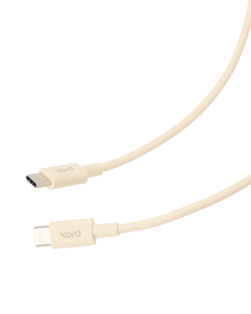 Cable de cargar Kord USB-C a USB-C 1,8 m - Pearled Ivory - Kord