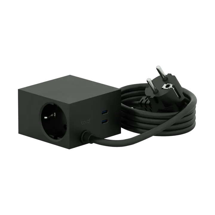 Regleta Cuboid+ con USB-C de 30W y cable de 2 m - Black - Kord