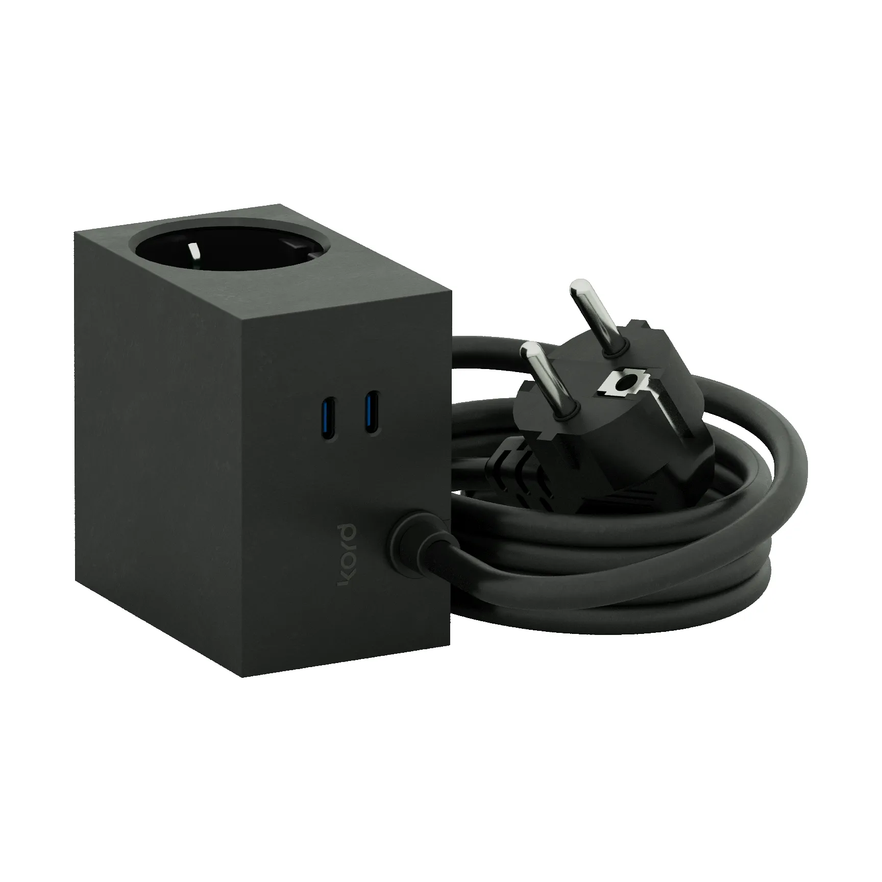 Regleta Cuboid+ con USB-C de 30W y cable de 2 m, Black Kord