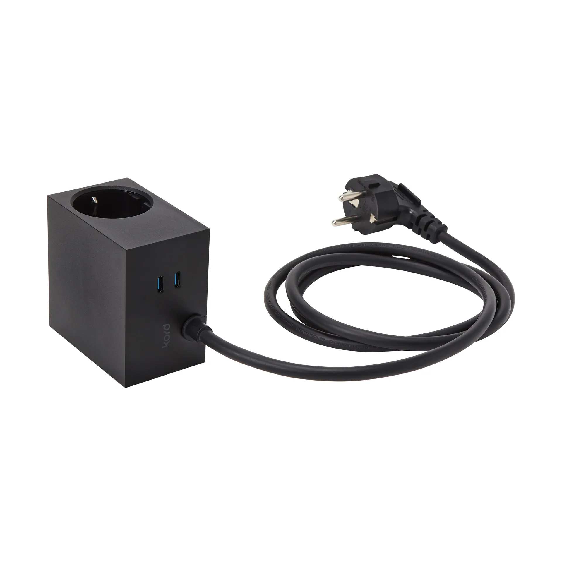 Regleta Cuboid+ con USB-C de 30W y cable de 2 m, Black Kord