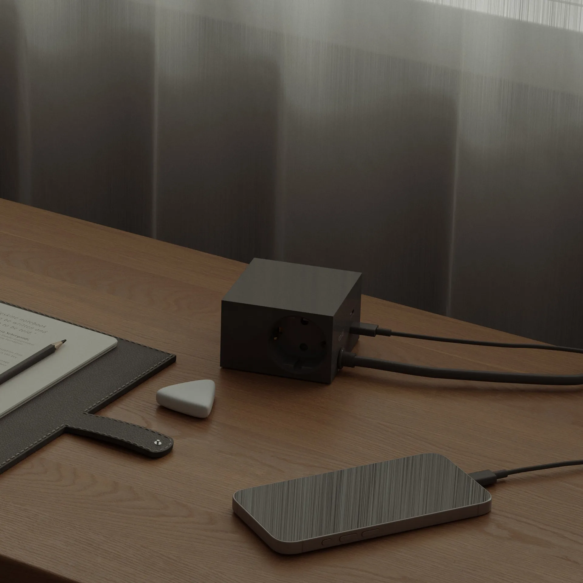 Regleta Cuboid+ con USB-C de 30W y cable de 2 m, Black Kord
