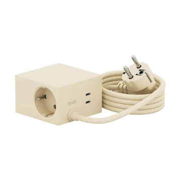 Regleta Cuboid+ con USB-C de 30W y cable de 2 m - Pearled Ivory (blanco) - Kord