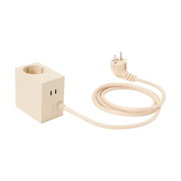 Regleta Cuboid+ con USB-C de 30W y cable de 2 m - Pearled Ivory (blanco) - Kord