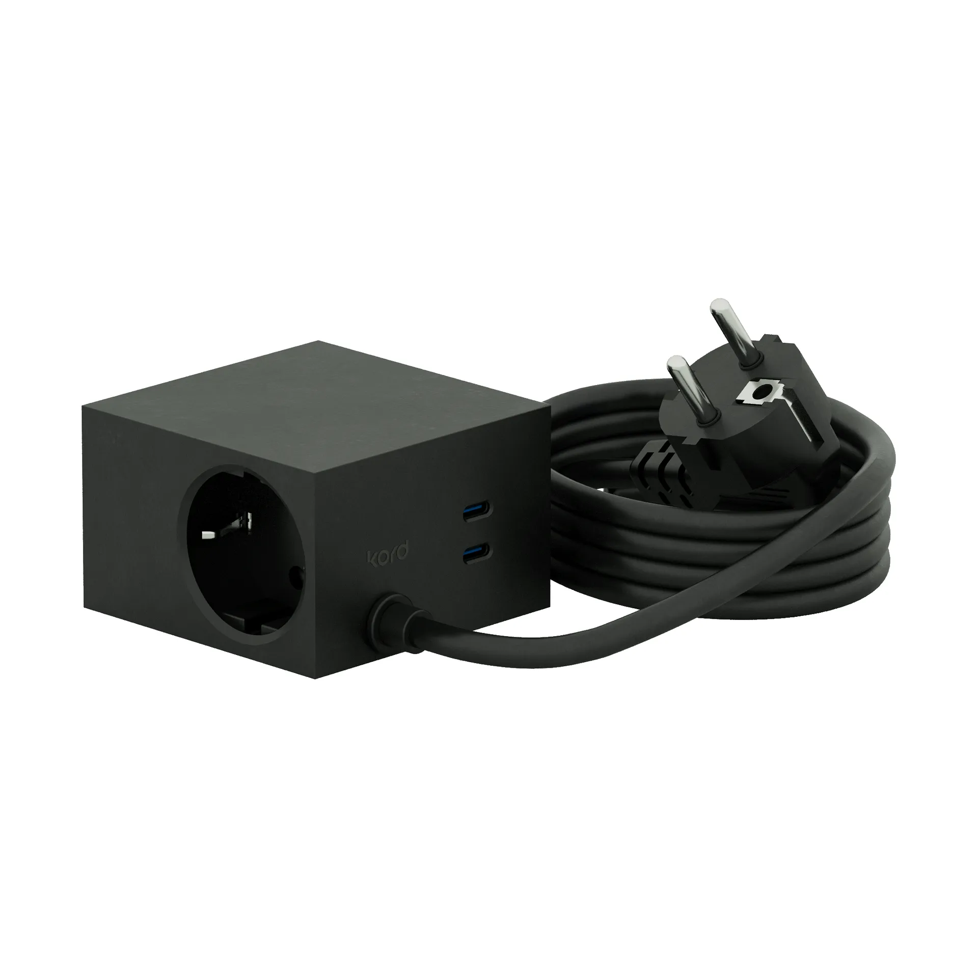 Regleta eléctrica Cuboid+ USB-C 30W 2 m, Black Kord