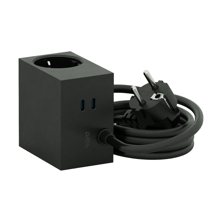 Regleta eléctrica Cuboid+ USB-C 30W 2 m, Black Kord
