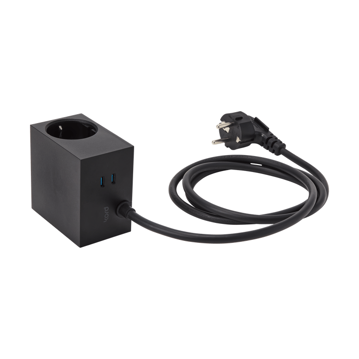 Regleta eléctrica Cuboid+ USB-C 30W 2 m, Black Kord