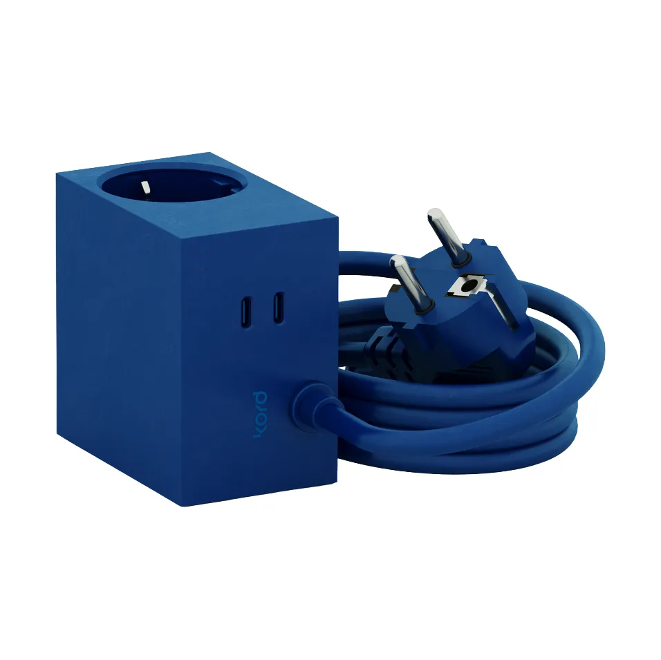 Regleta eléctrica Cuboid+ USB-C 30W 2 m, Catalina Blue Kord