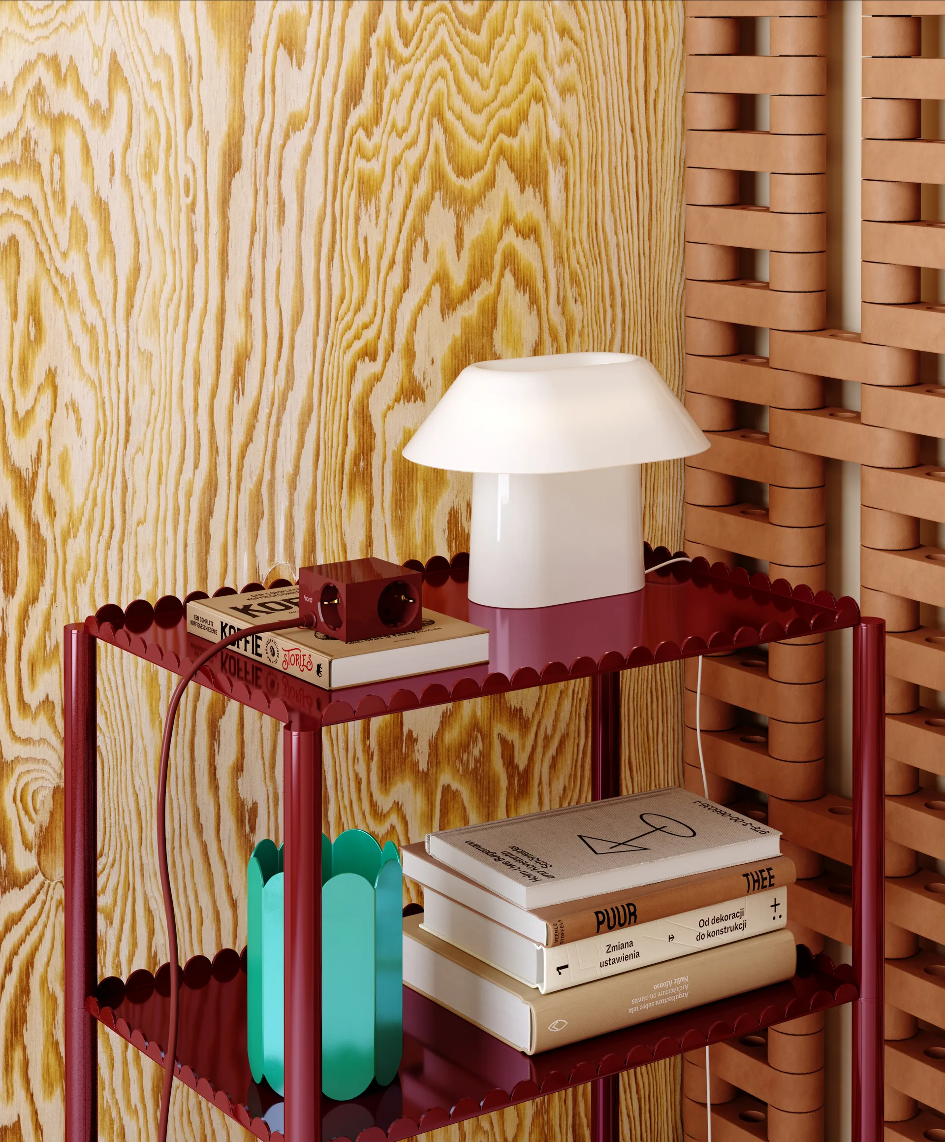 Regleta eléctrica Cuboid+ USB-C 30W 2 m, Fired Brick Kord