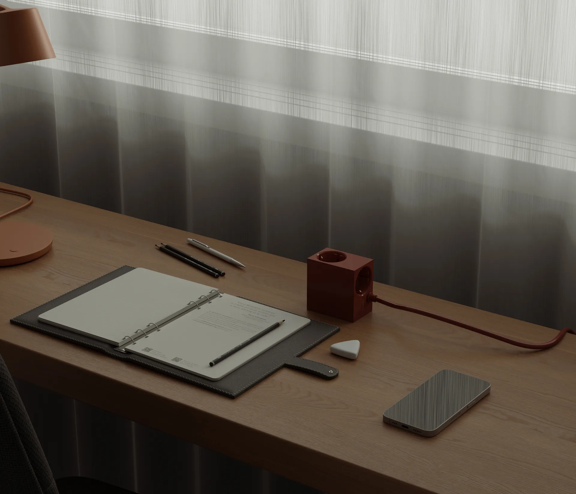 Regleta eléctrica Cuboid+ USB-C 30W 2 m, Fired Brick Kord