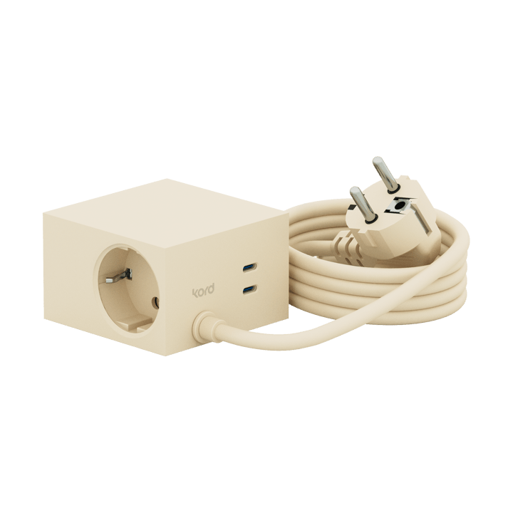 Regleta eléctrica Cuboid+ USB-C 30W 2 m - Pearled Ivory - Kord