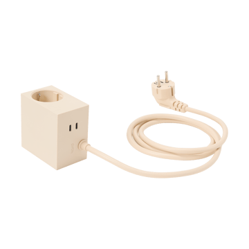 Regleta eléctrica Cuboid+ USB-C 30W 2 m - Pearled Ivory - Kord