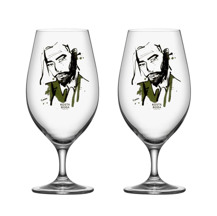 2 Copas de cerveza All about you 40 cl - Want him (verde), set de 2 - Kosta Boda