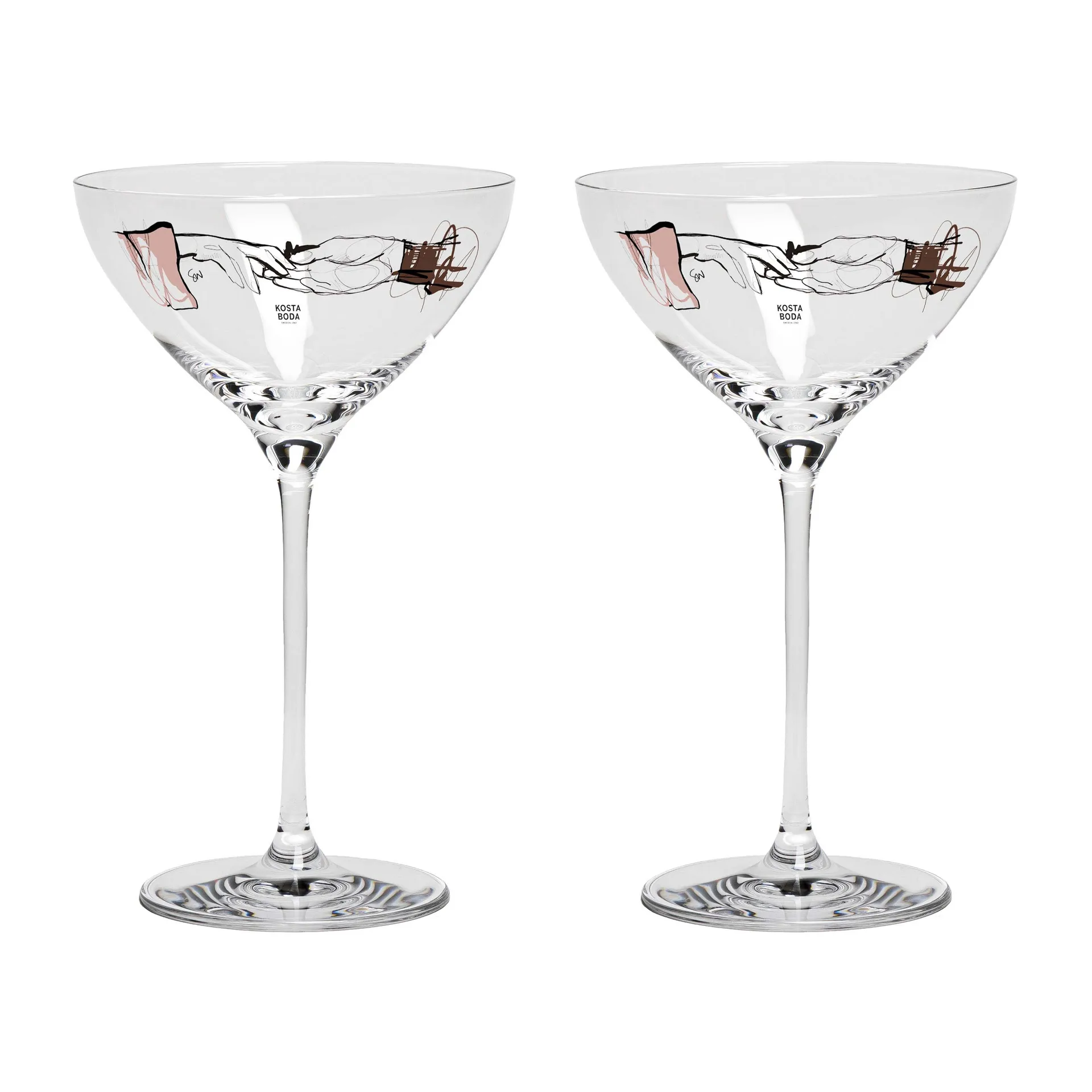 2 Copas de champagne You and me together 32 cl, Clear / Multi Kosta Boda