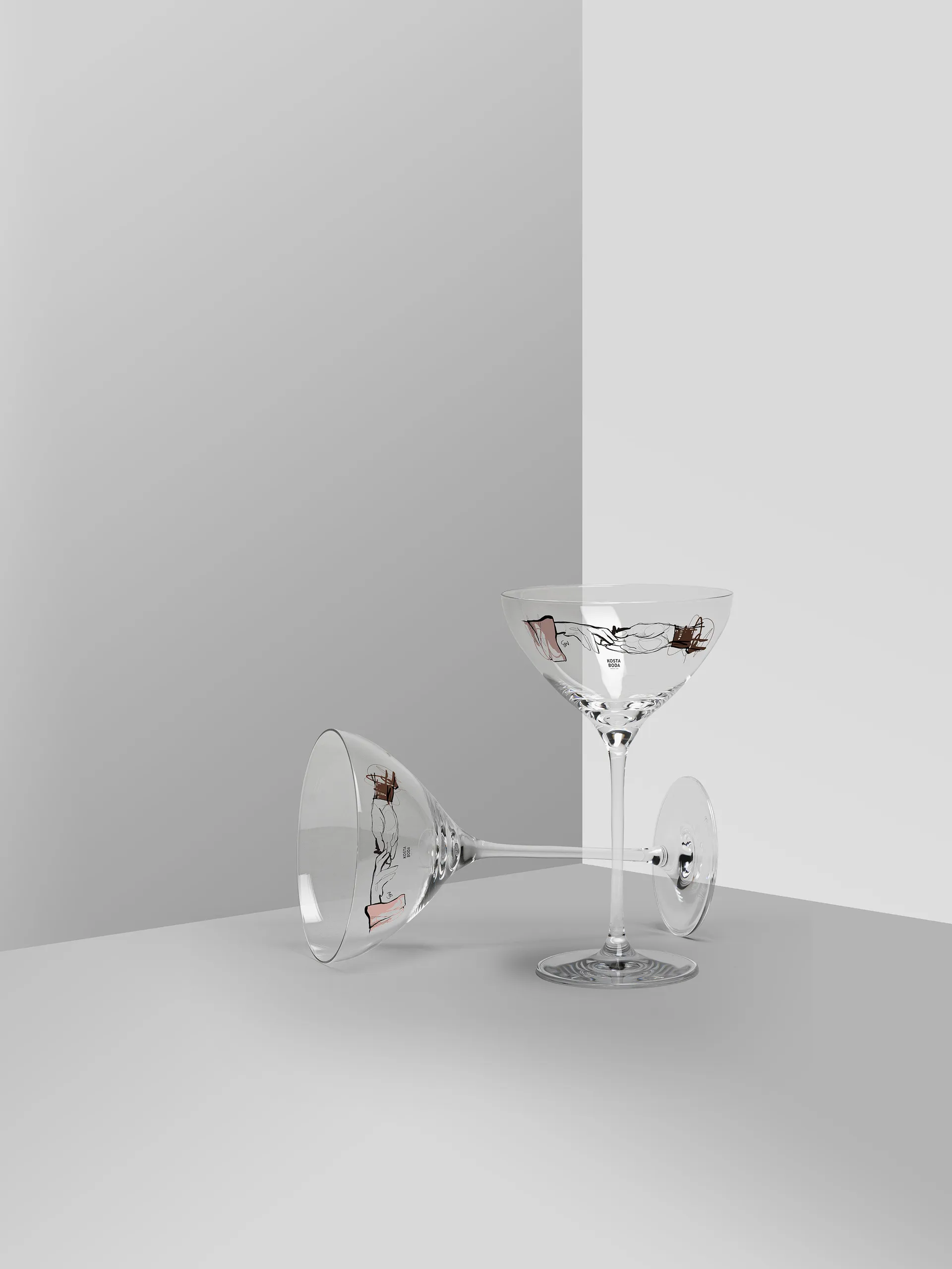 2 Copas de champagne You and me together 32 cl, Clear / Multi Kosta Boda