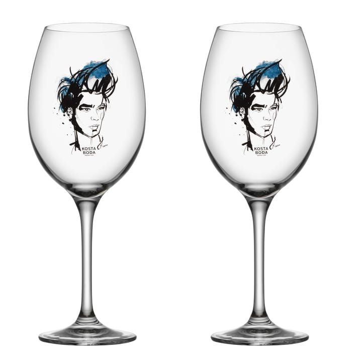 2 Copas de vino All About You 52 cl - Miss him (azul) - Kosta Boda