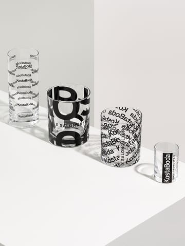 2 Vasos alargados Salong Betong 33 cl - Transparente-negro - Kosta Boda