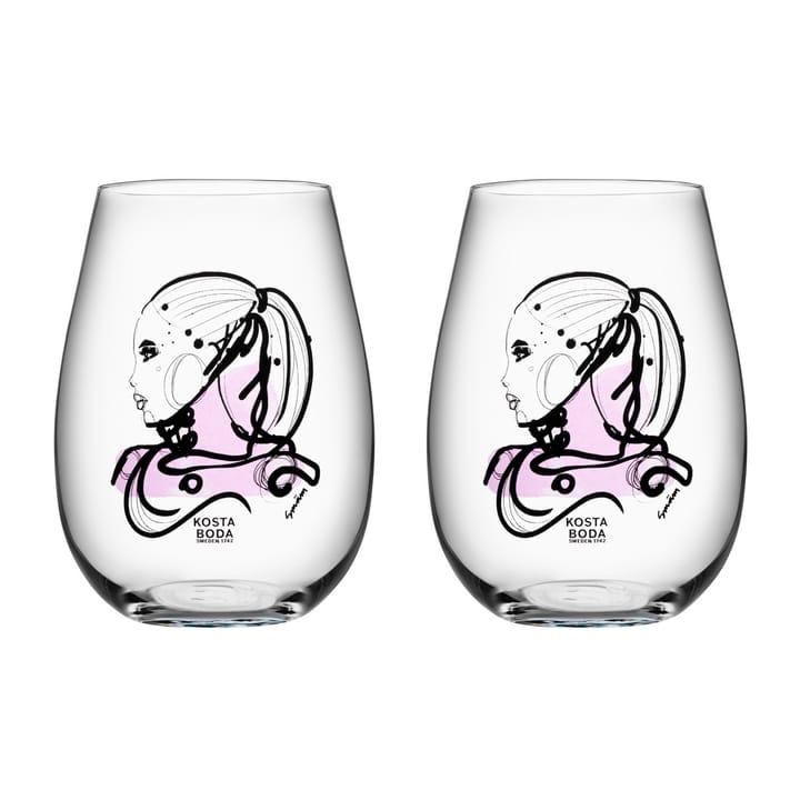 2 Vasos All About You 57 cl - love you (rosa) - Kosta Boda