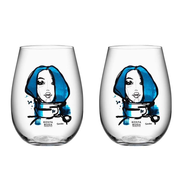 2 Vasos All About You 57 cl - miss you (azul) - Kosta Boda