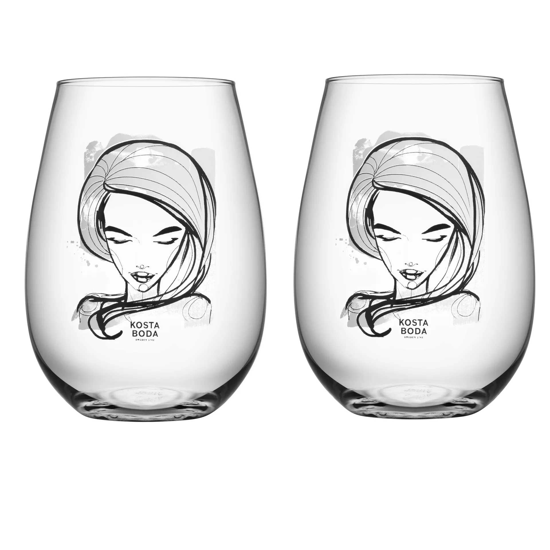 2 Vasos All About You 57 cl, need you (blanco) Kosta Boda