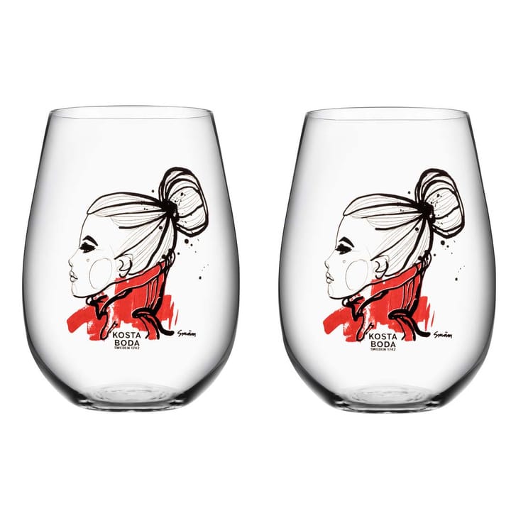 2 Vasos All About You 57 cl - want you (rojo) - Kosta Boda